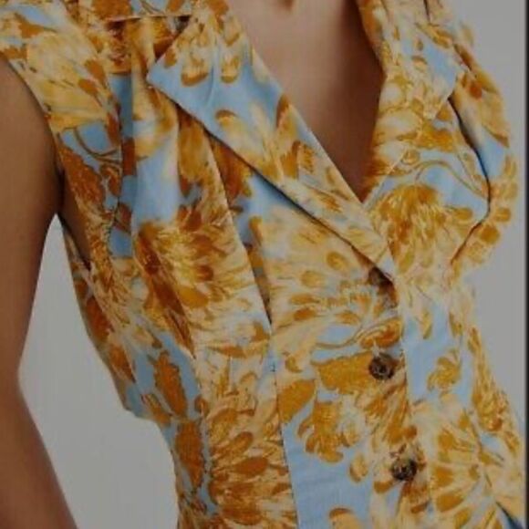 RARE Free People Courdoroy Flowered Jumpsuit - Picture 2 of 5